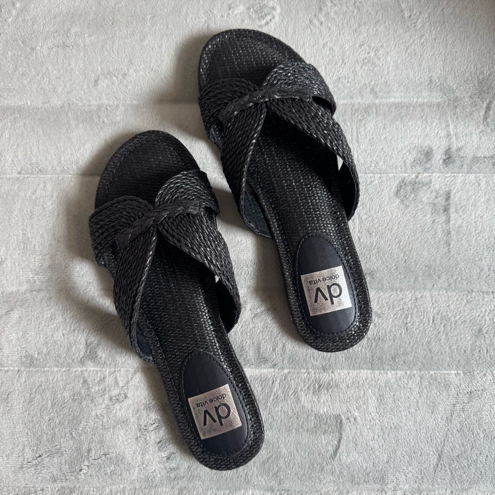 DV by Dolce Vita Black Woven Sandals